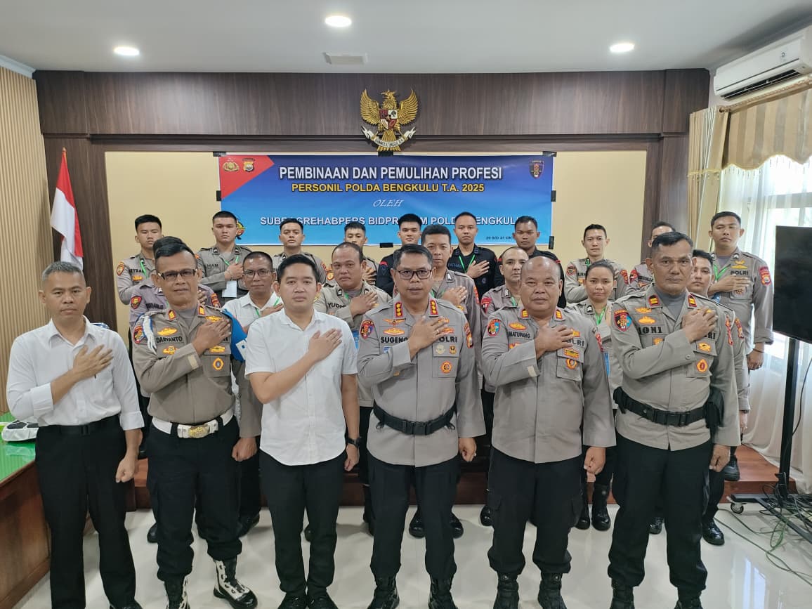 Bidpropam Polda Bengkulu Gelar Pembinaan Pemulihan Profesi untuk 23 Personel: Wujud Pembinaan dan Perbaikan Internal Polri