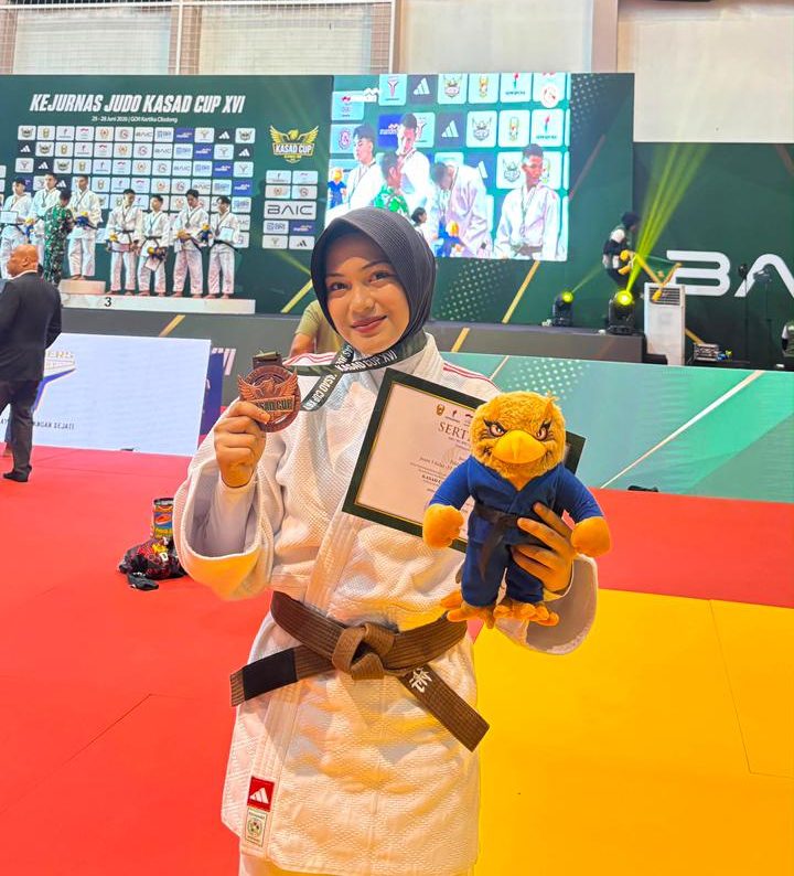 Bripda Jeni Tiara, Polwan Polda Bengkulu Raih Medali Perunggu di Kejurnas Judo Kasad Cup XVI 2026